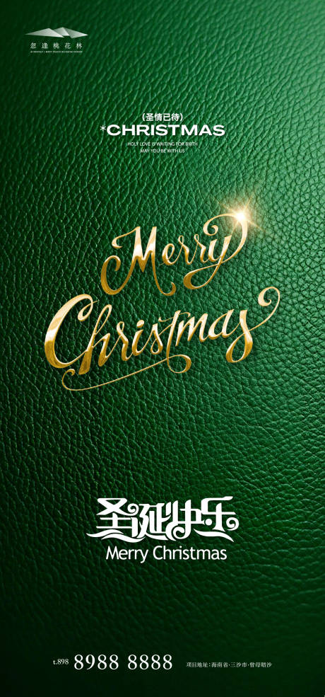 源文件下载【享设计】搜索编号：73750034253782632【圣诞节品质绿金海报】