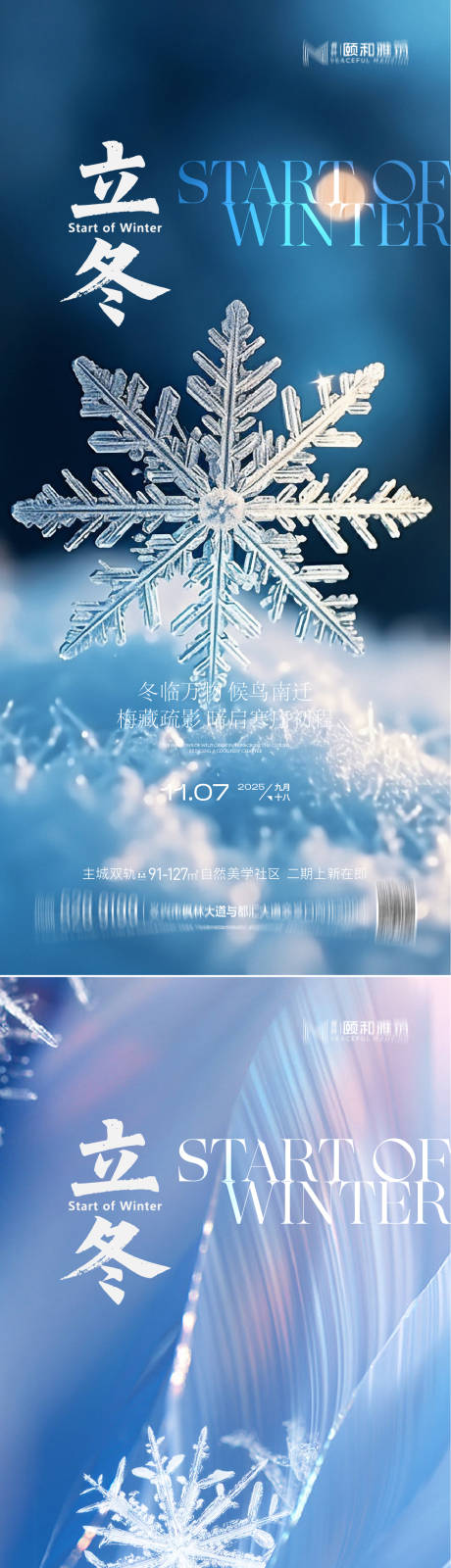 源文件下载【享设计】搜索编号：66910033844169174【立冬雪花节气海报】