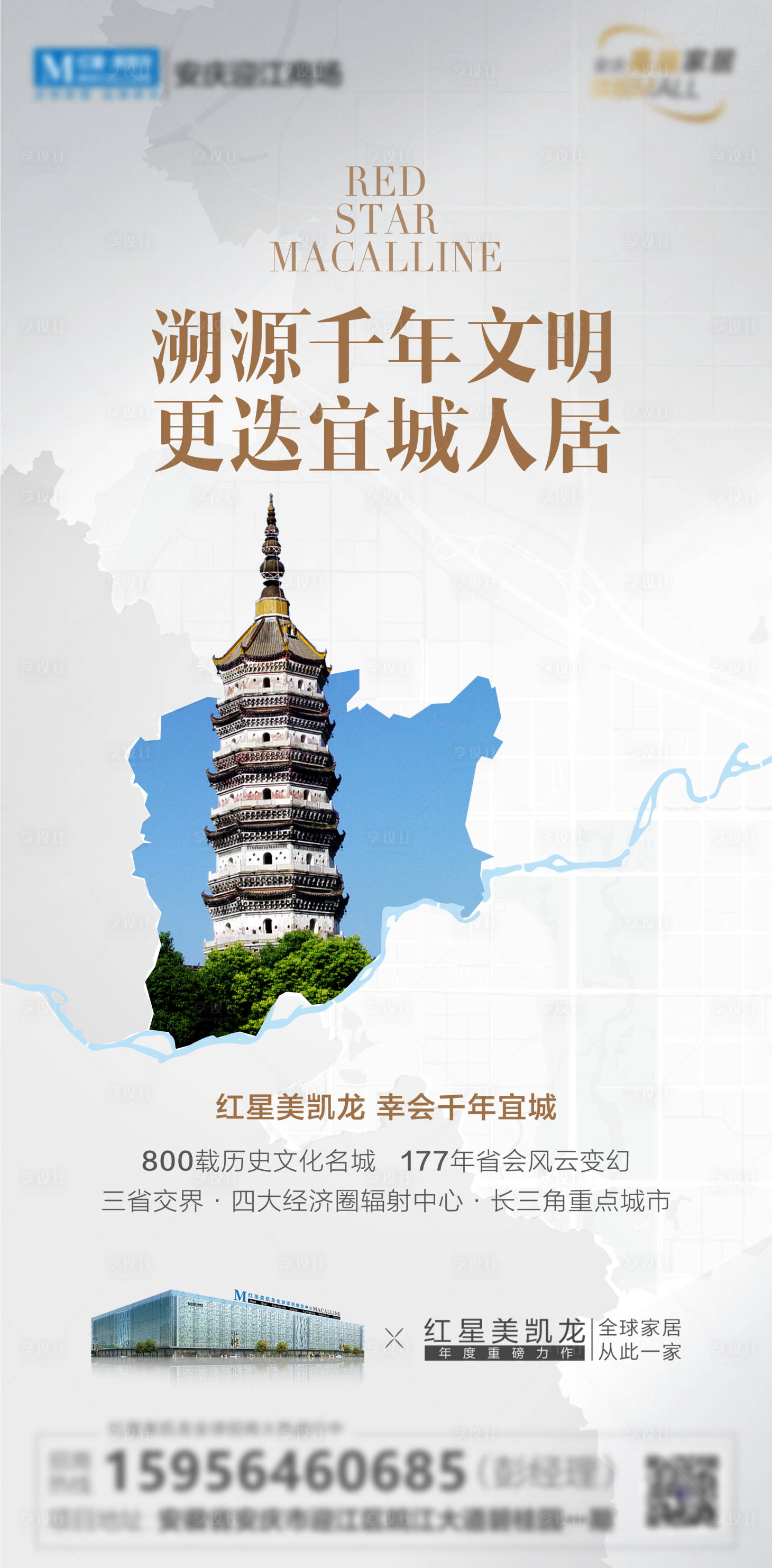 源文件下载【享设计】搜索编号：87130033883737660【家居商场区位优势海报】