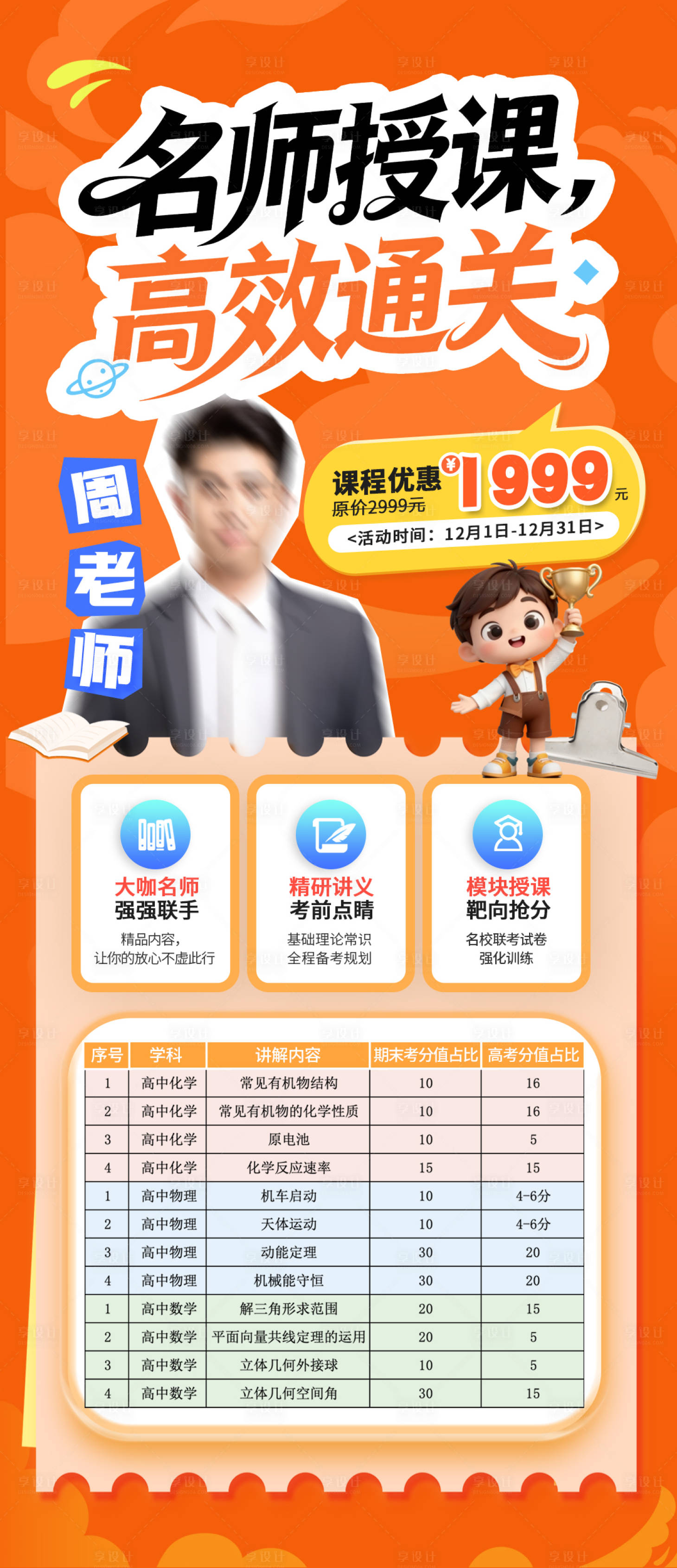 源文件下载【享设计】搜索编号：45950033989922474【名师授课高效通关课程报名海报】