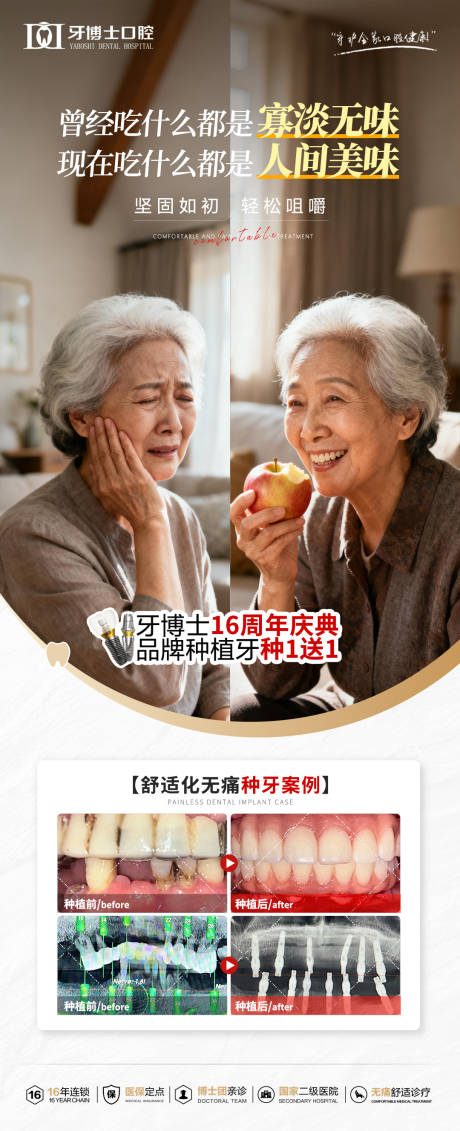 源文件下载【享设计】搜索编号：89270034018142636【种植牙案例海报】