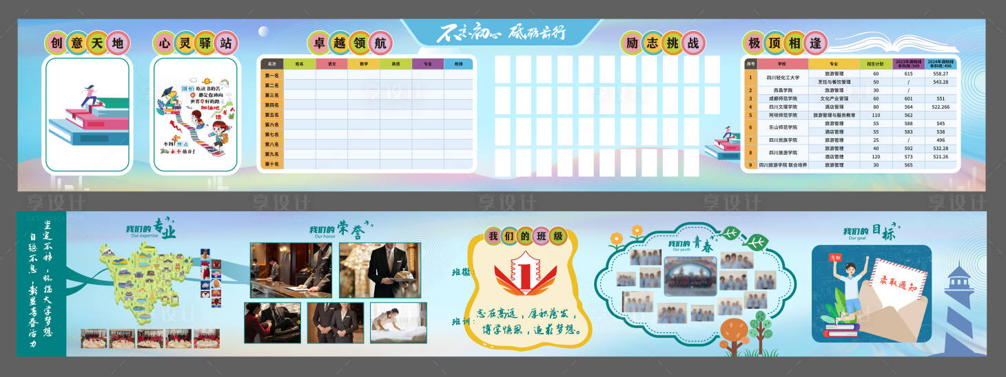 源文件下载【享设计】搜索编号：11000033956711972【学校文化墙背景板】