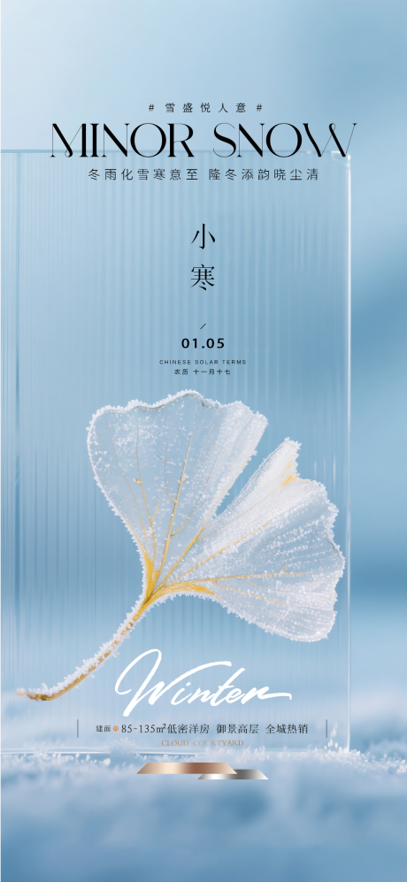 源文件下载【享设计】搜索编号：72920034184511034【地产小寒质感海报】