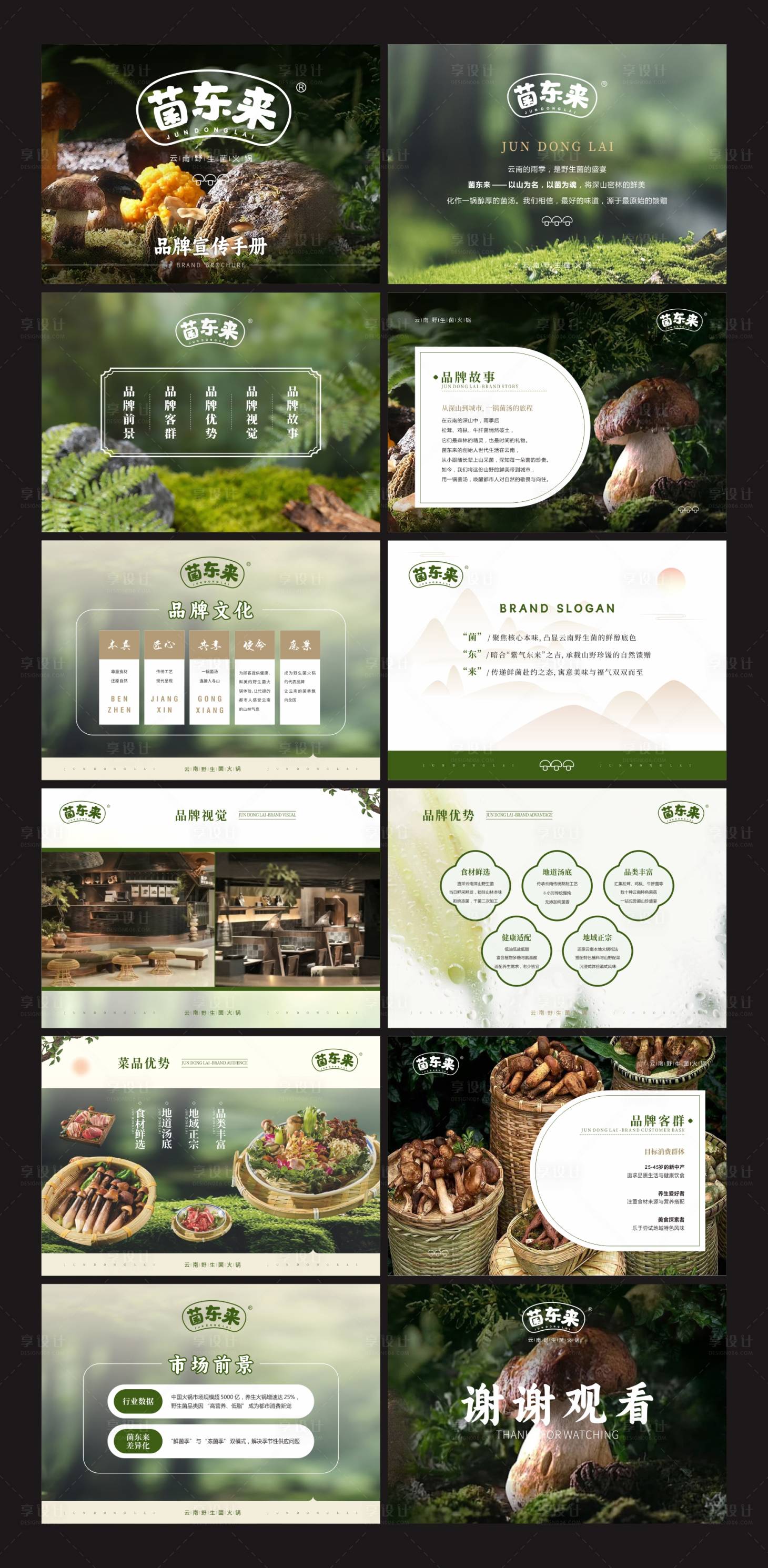 源文件下载【享设计】搜索编号：23760034106943893【云南野生菌火锅品牌宣传手册模板vi】