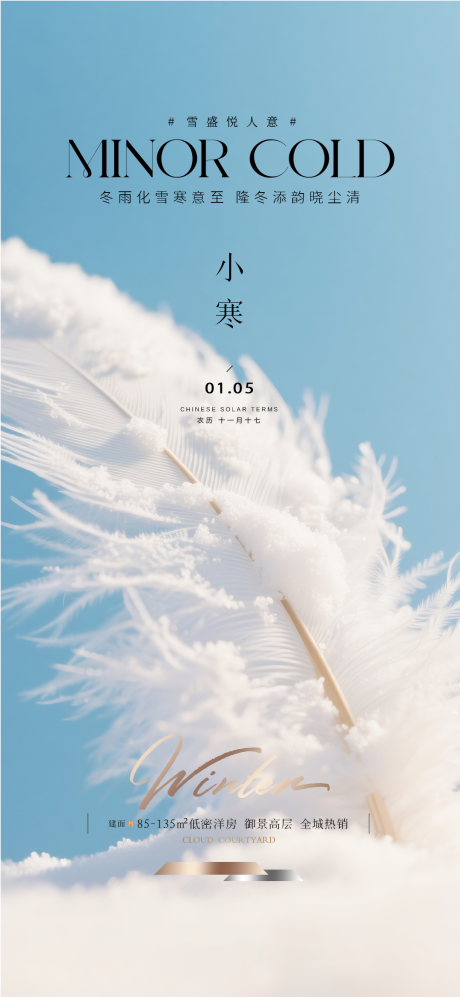 源文件下载【享设计】搜索编号：36640034267519584【地产小寒节气海报】