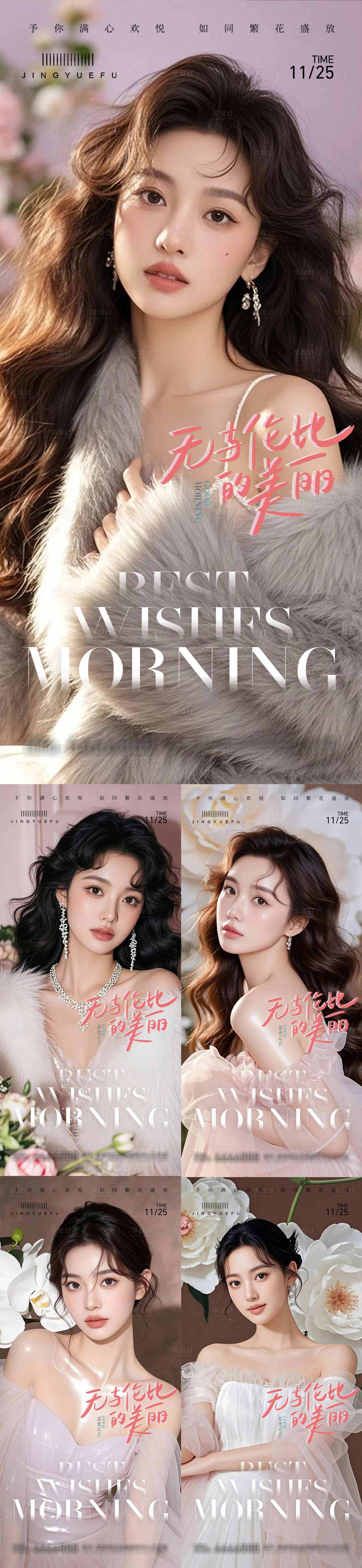 源文件下载【享设计】搜索编号：16150033957177056【医美早安系列海报】