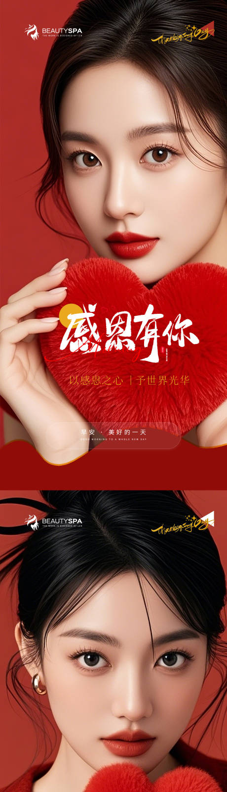 源文件下载【享设计】搜索编号：52340034189789814【医美早安感恩节海报】