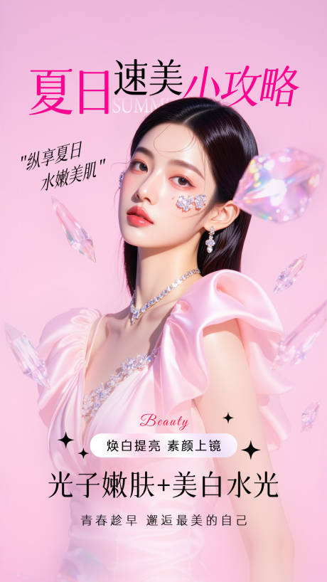 源文件下载【享设计】搜索编号：47030034028959659【美业抗衰系列海报夏日速美】