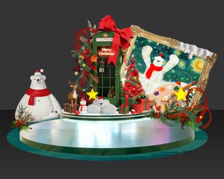 源文件下载【享设计】搜索编号：75620034112834601【圣诞油画美陈】