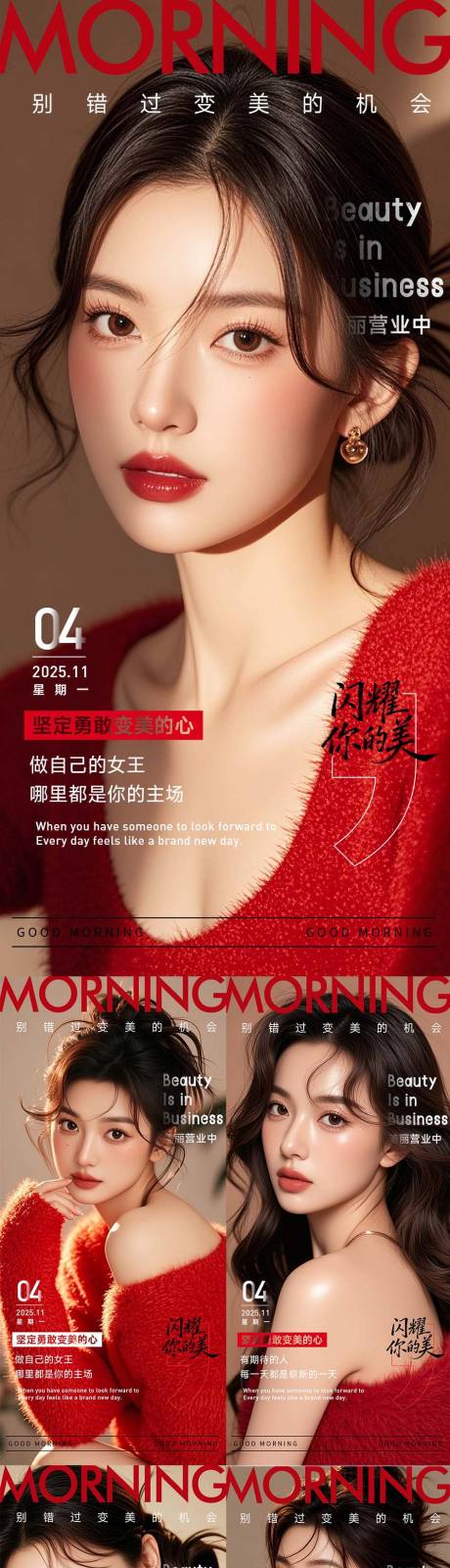 源文件下载【享设计】搜索编号：81150033873493605【医美早安图系列海报】