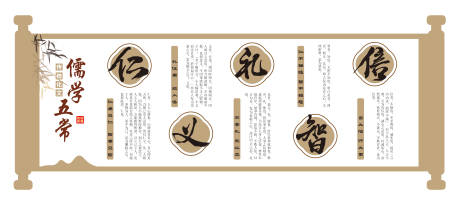 源文件下载【享设计】搜索编号：53090033888107551【中国传统文化仁义礼智信文化墙】
