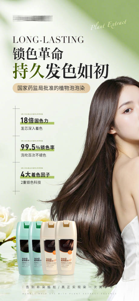 源文件下载【享设计】搜索编号：26890034216918660【医美美业植物泡泡染发膏海报】