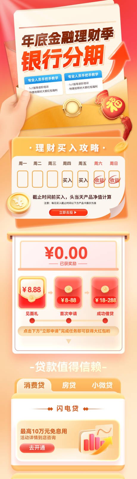 源文件下载【享设计】搜索编号：78680033819625977【年终理财金融银行分期贷款长图海报】