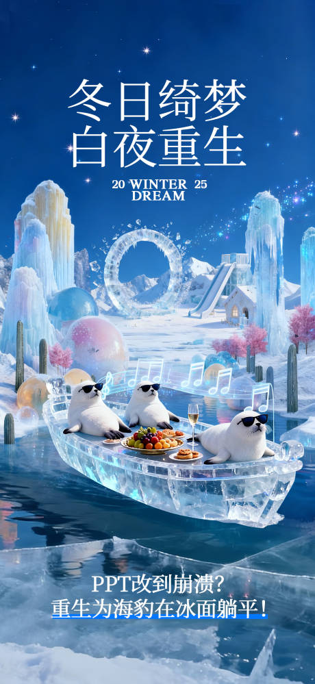 源文件下载【享设计】搜索编号：83930034141514468【冬日绮梦白夜重生活动海报】