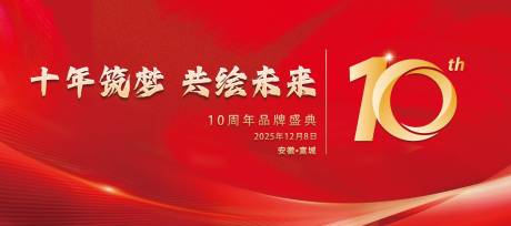 源文件下载【享设计】搜索编号：68690033995217895【红色展板周年主画面】