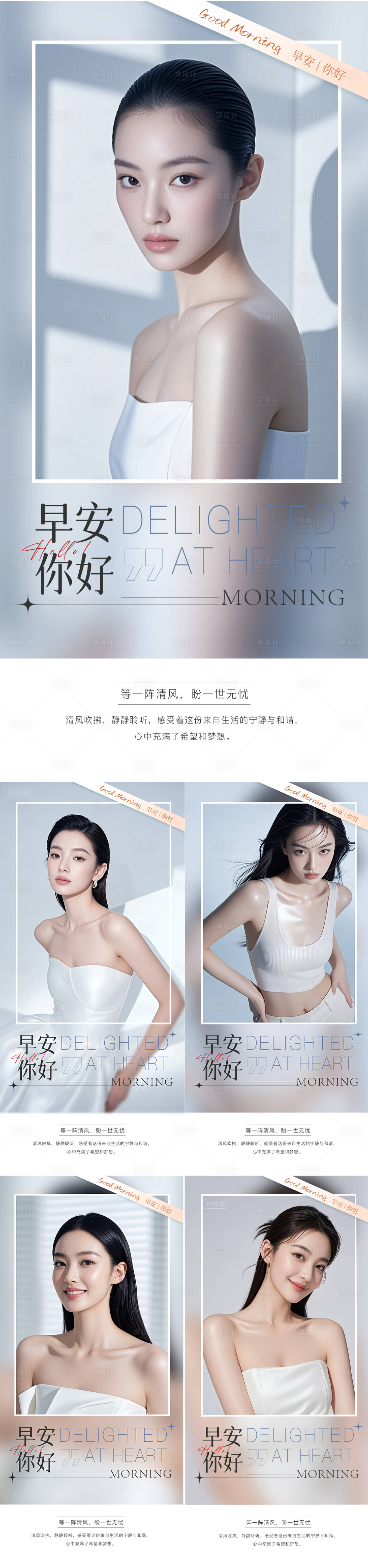 源文件下载【享设计】搜索编号：12990034008064952【医美早安人物系列海报】