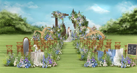 源文件下载【享设计】搜索编号：16340034211992269【多巴胺色户外游园会草坪婚礼】