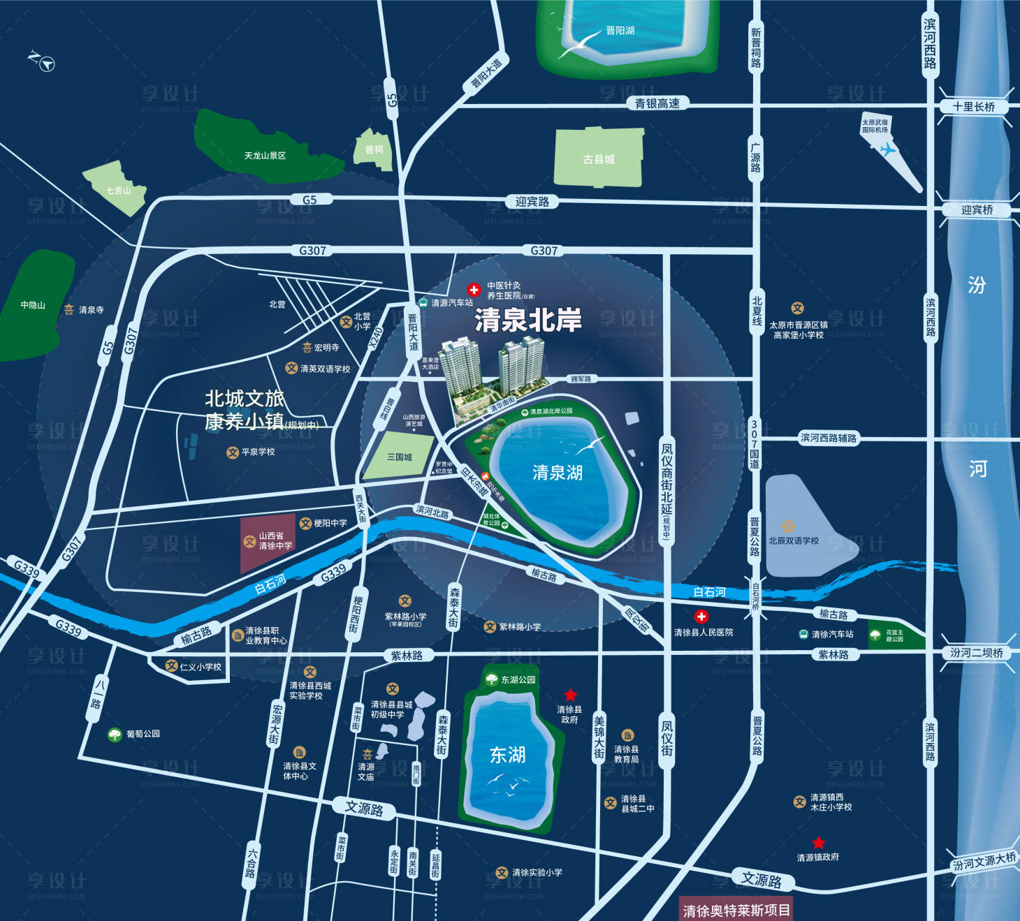 源文件下载【享设计】搜索编号：15580034257874423【湖居项目区位图 】