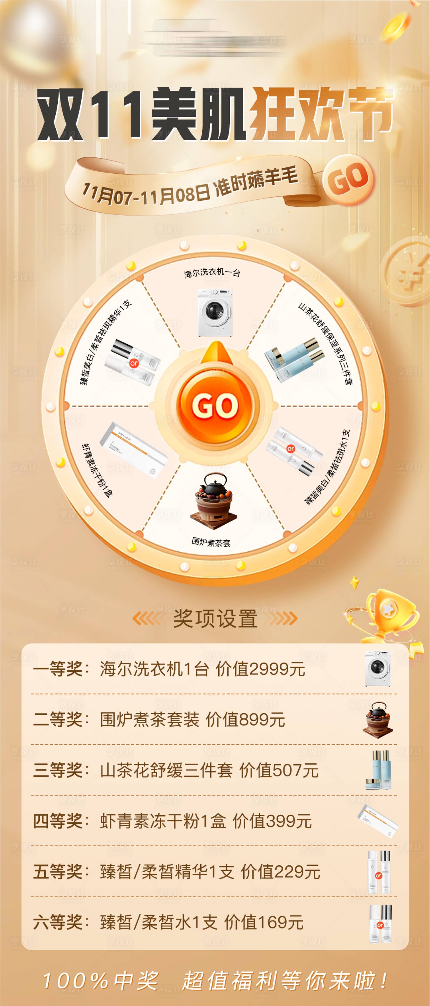 源文件下载【享设计】搜索编号：20840033811091112【美业活动大转盘奖项设置】