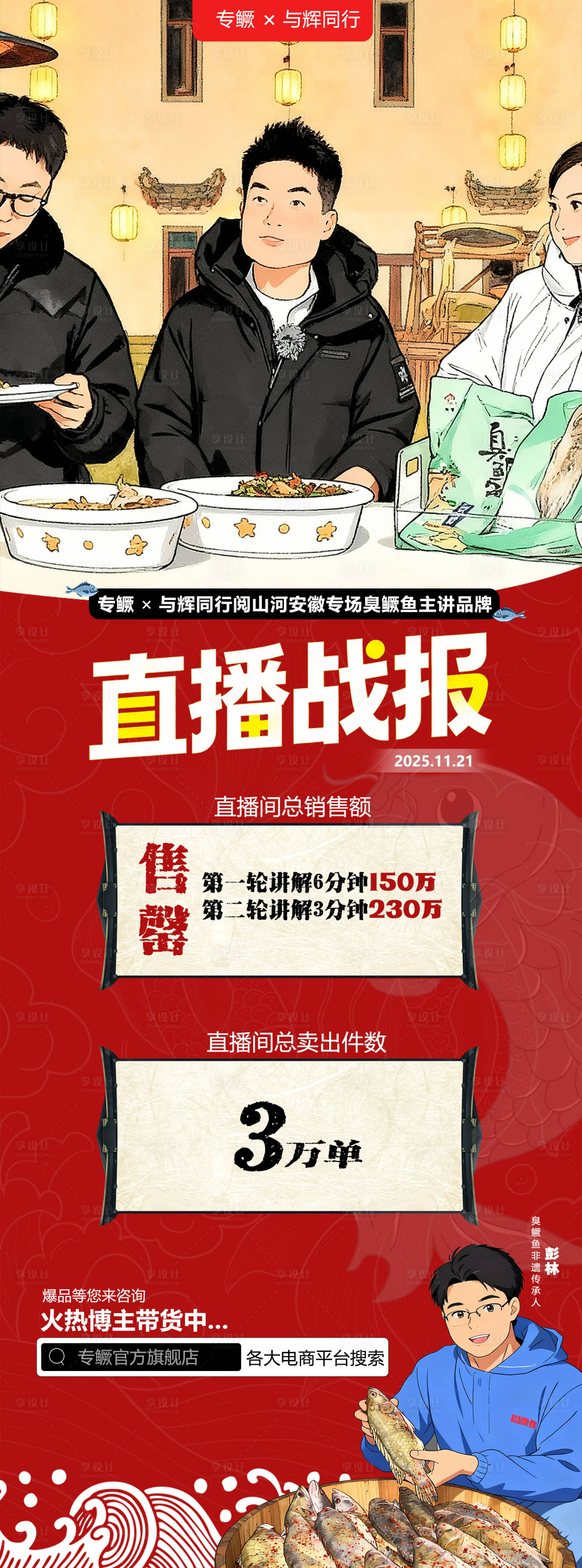 源文件下载【享设计】搜索编号：49980034215014274【直播战报海报长图】