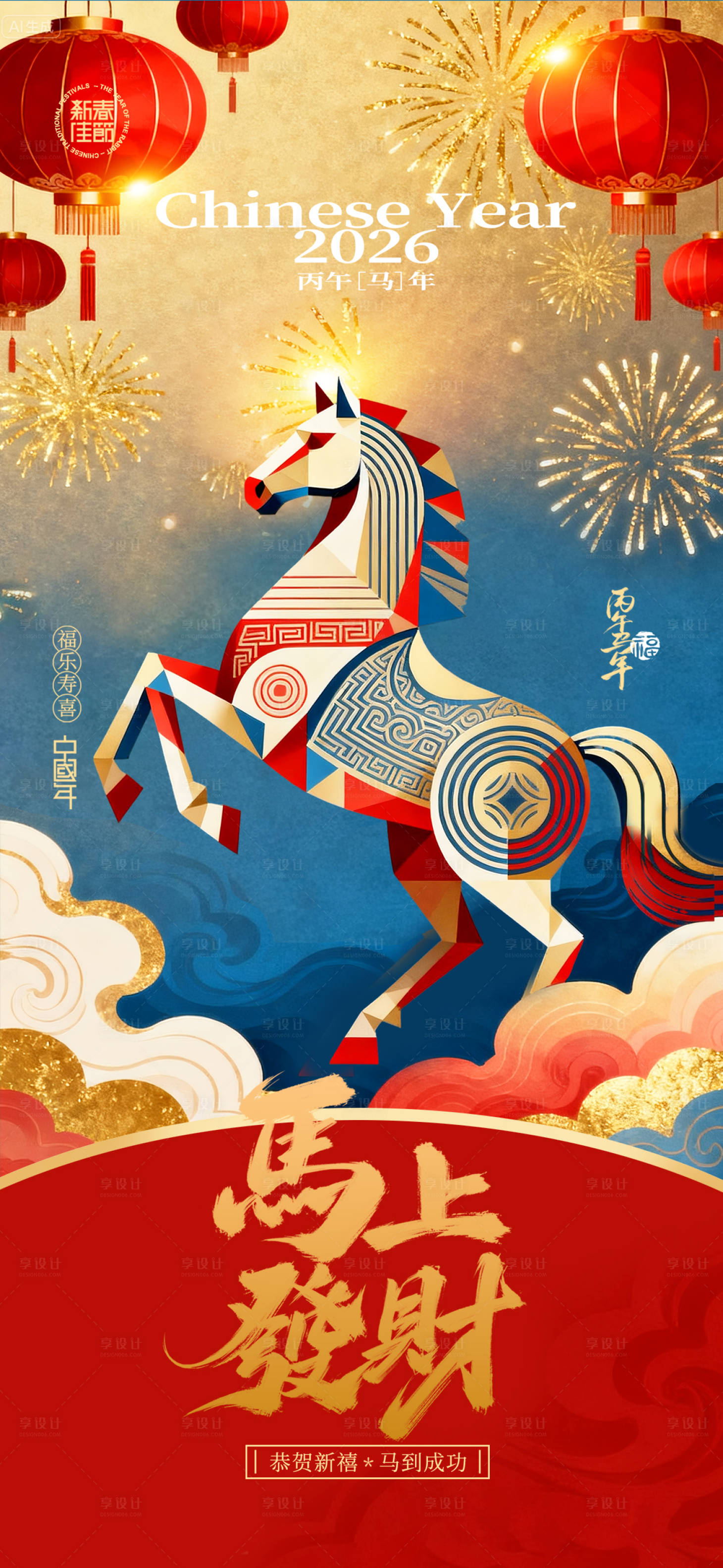 源文件下载【享设计】搜索编号：15560033859648782【马年海报】