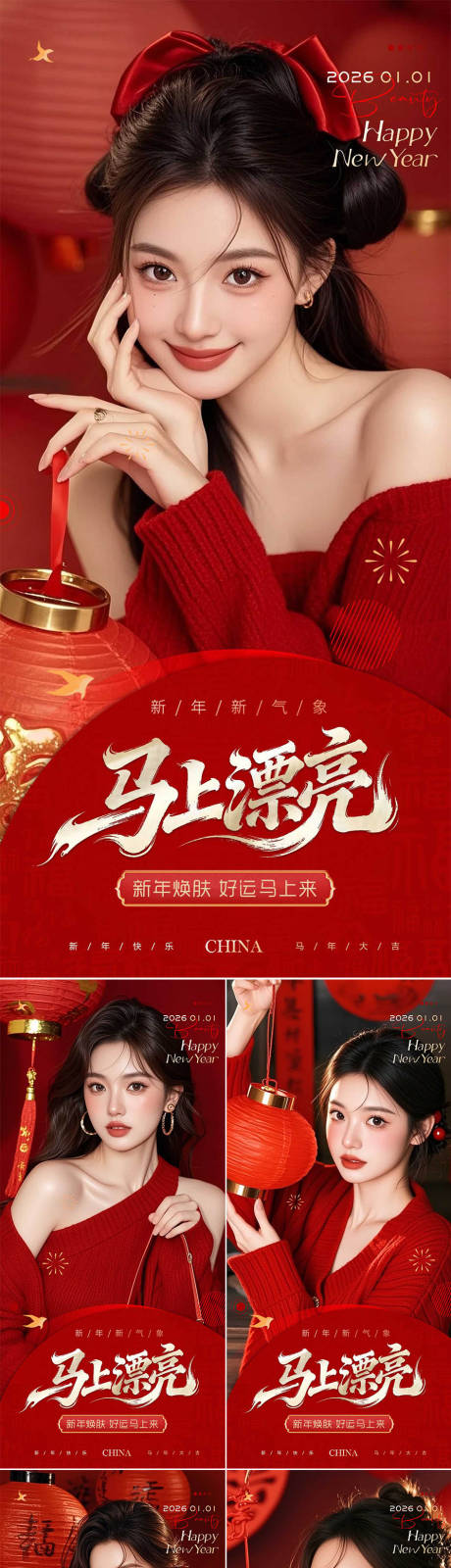 源文件下载【享设计】搜索编号：53220034687953374【医美整形早安海报新年日签系列】