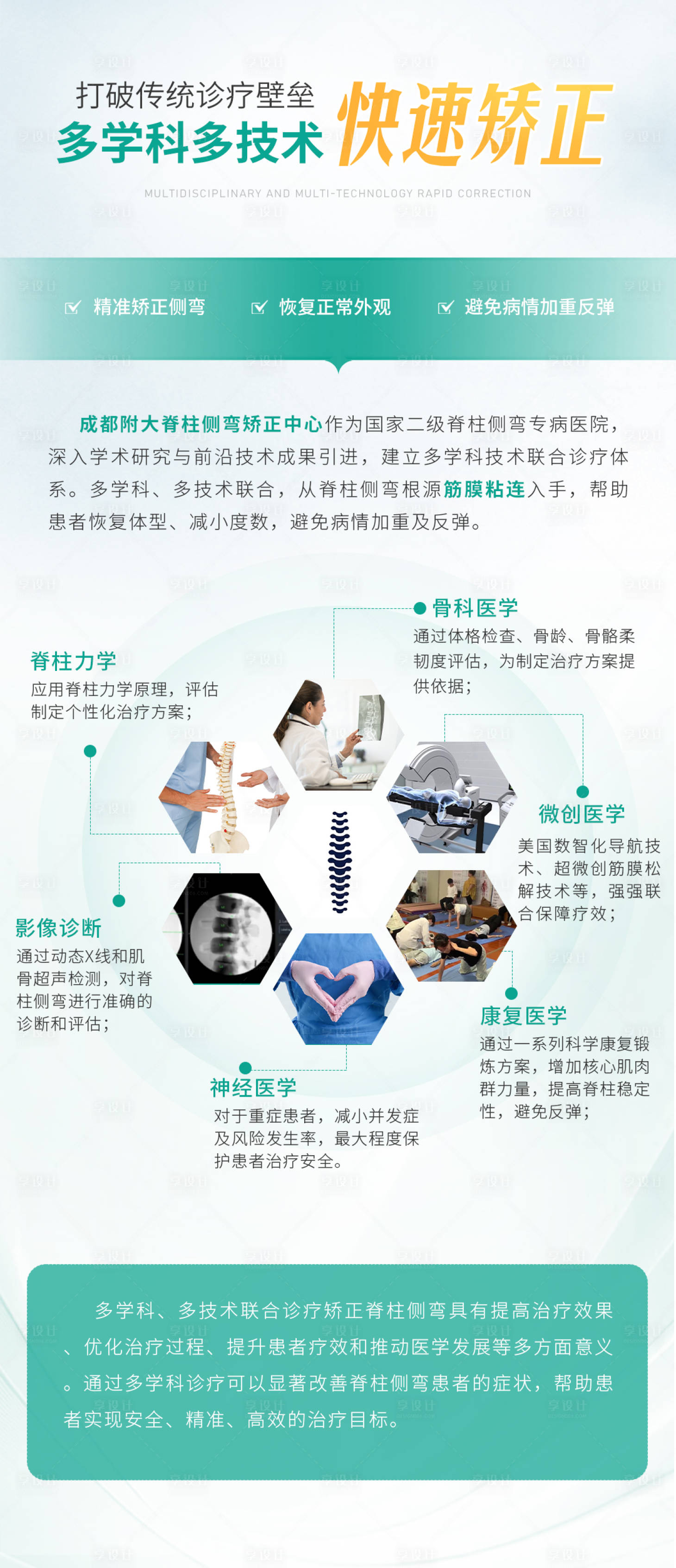 源文件下载【享设计】搜索编号：77140034370962338【成都多学科矫正宣传海报】