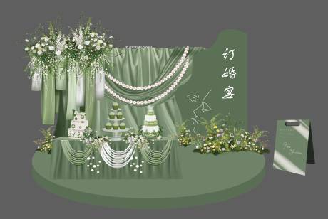 源文件下载【享设计】搜索编号：69170034689687016【绿色系婚礼美陈设计】