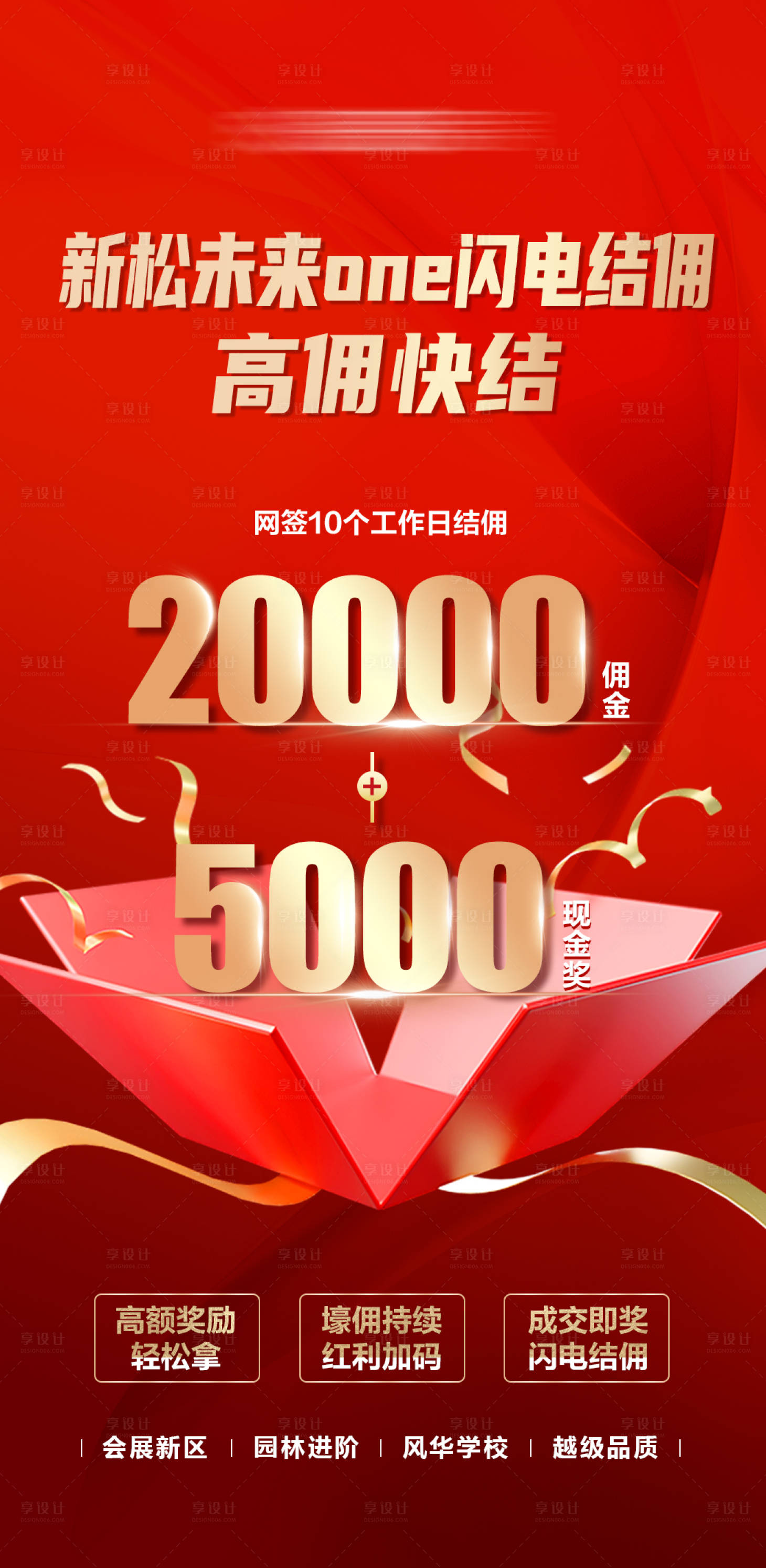 源文件下载【享设计】搜索编号：78060034802169987【闪电结佣高佣快结红色现金奖佣金海报】