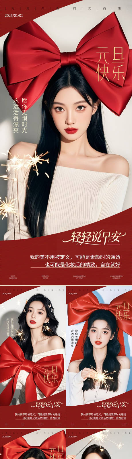 源文件下载【享设计】搜索编号：87870034679975530【元旦早安你好海报】