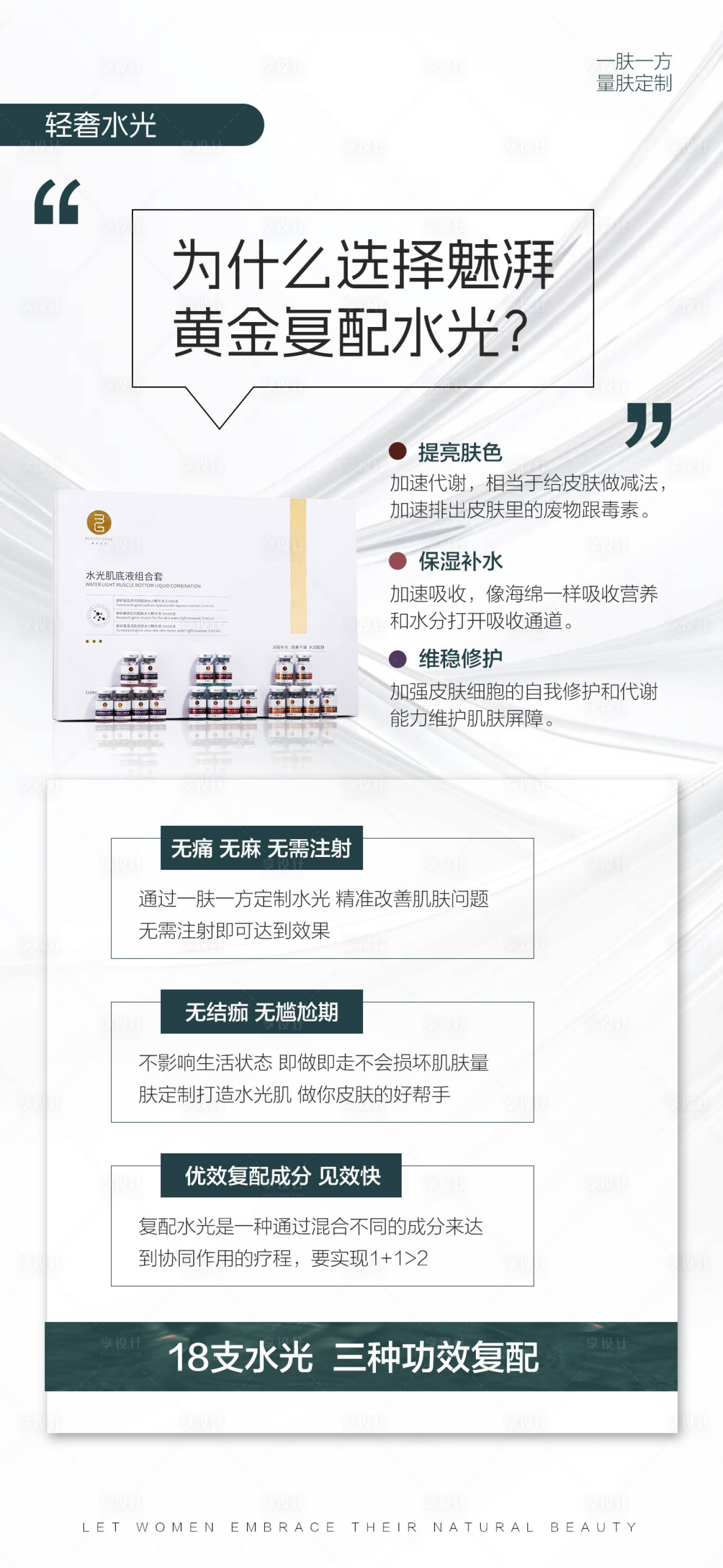 源文件下载【享设计】搜索编号：22820034329048719【美业化妆品水光产品科普海报】