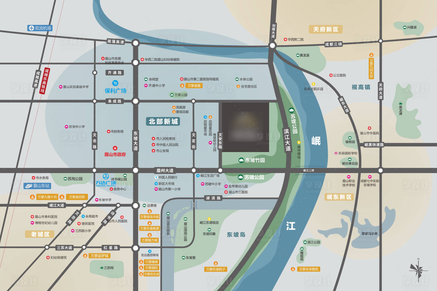 源文件下載【享設計】搜索編號：12140034436361149【地產區位圖海報】