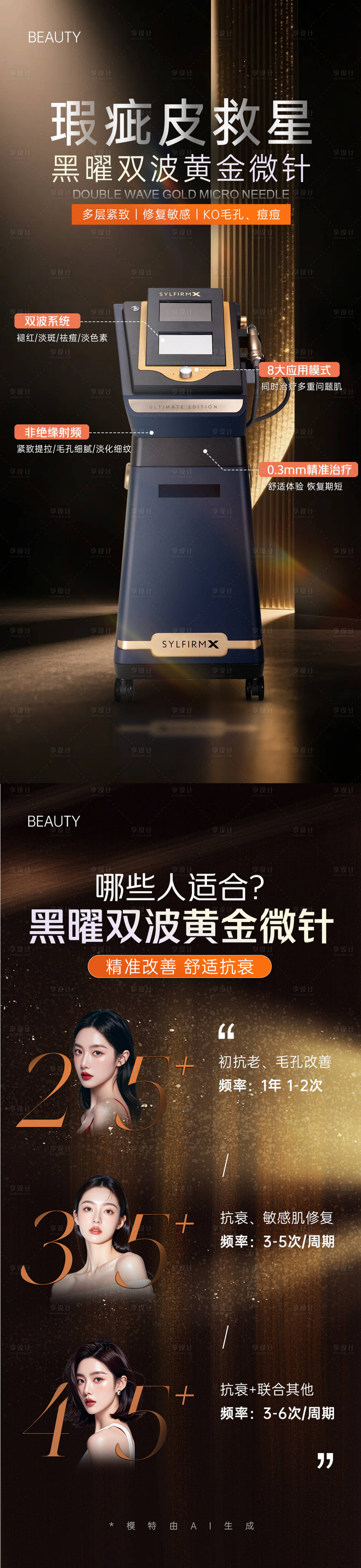 源文件下载【享设计】搜索编号：31720034738223732【黑曜双波黄金微针】