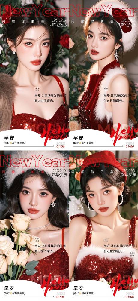 源文件下载【享设计】搜索编号：36110034652109988【医美早安海报新年系列】