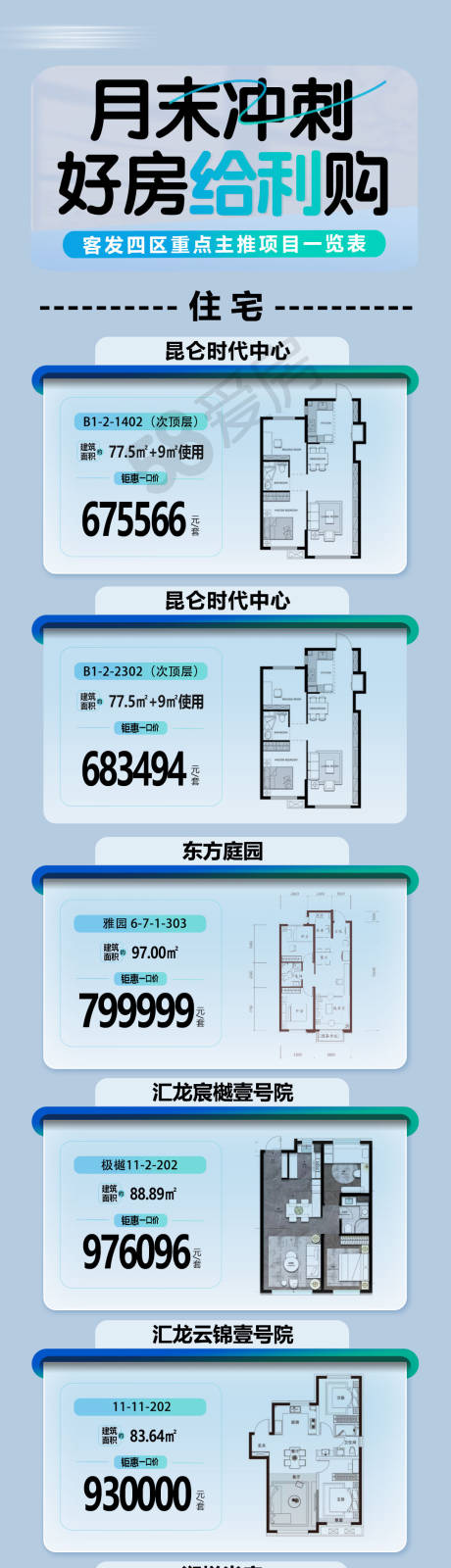 源文件下载【享设计】搜索编号：17510034359846617【地产月末冲刺区域好房房源长图】