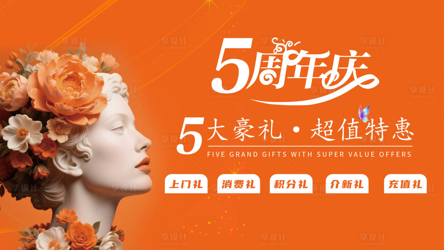 源文件下载【享设计】搜索编号：49570034498457898【五周年医美活动背景板】