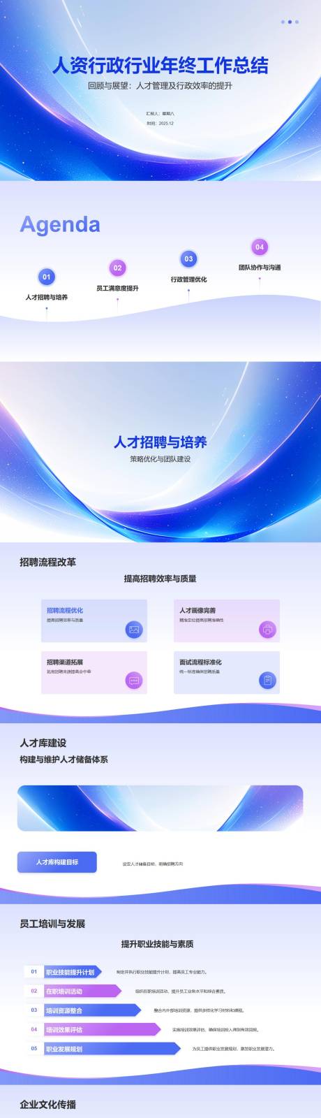 源文件下载【享设计】搜索编号：30140034574843455【人资行政行业年终工作总结PPT模板】