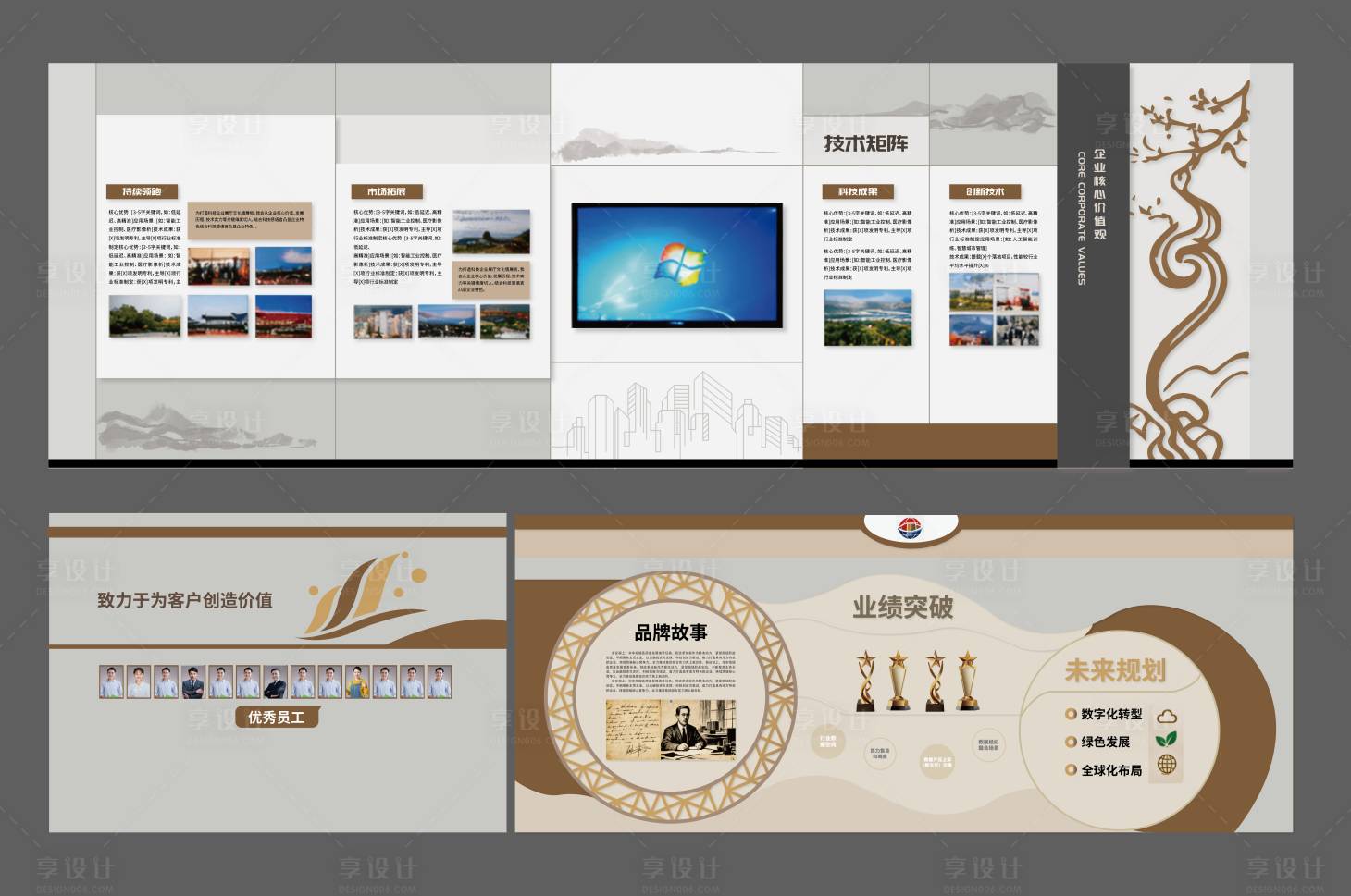 源文件下载【享设计】搜索编号：36670034303086705【企业品牌故事业绩文化墙】