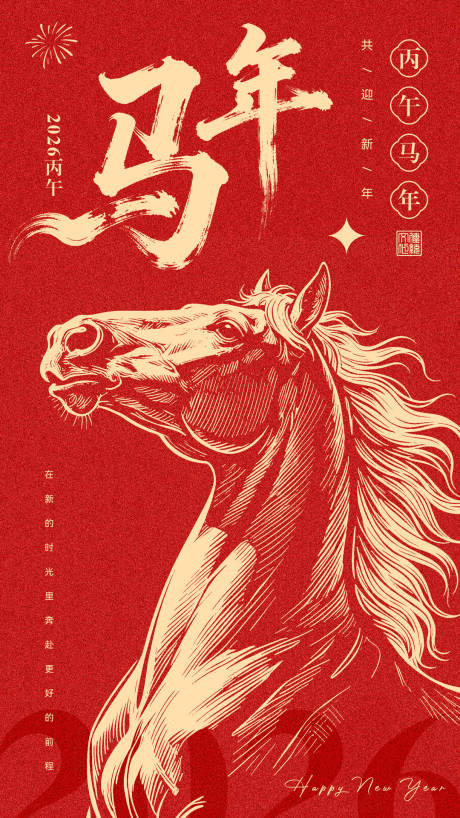 源文件下载【享设计】搜索编号：62180034710581751【马年海报】