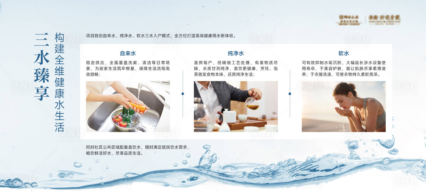 源文件下载【享设计】搜索编号：19920034472037093【入户水海报展板】