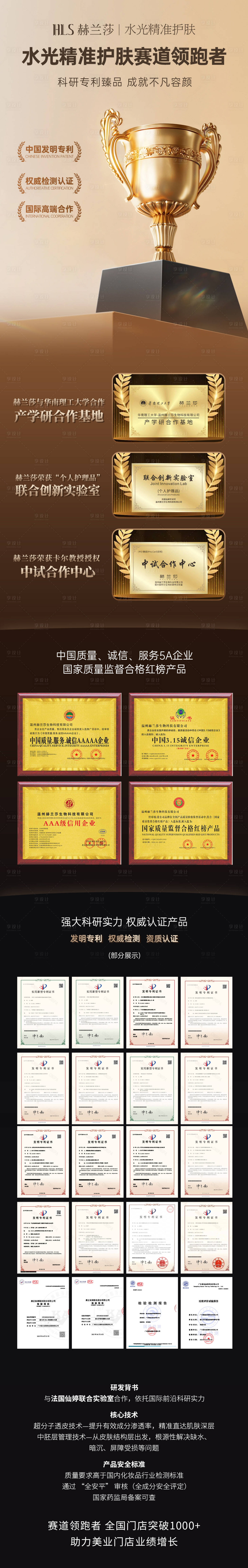 源文件下载【享设计】搜索编号：49540034303419111【荣誉资质展示海报】