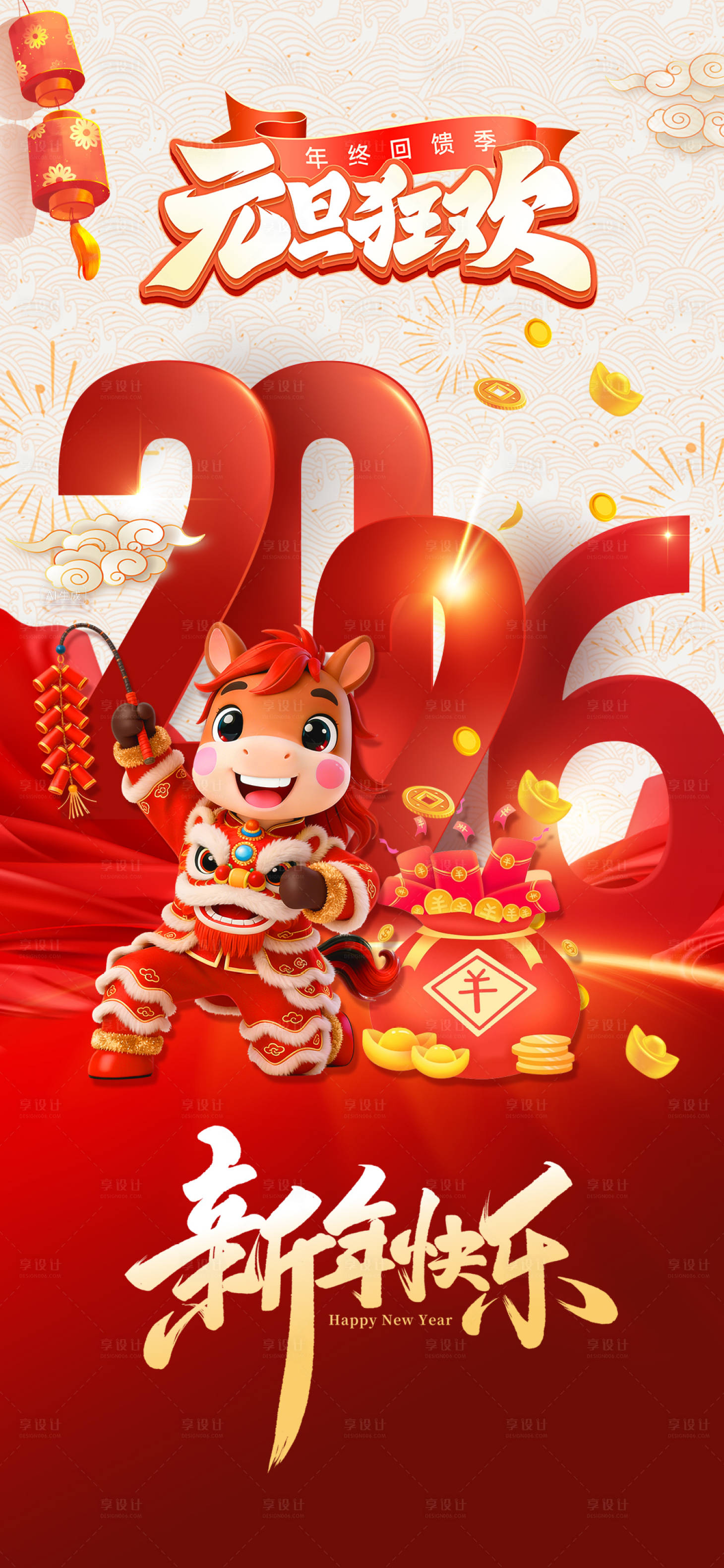 源文件下载【享设计】搜索编号：44430034761955297【2026新年海报 】