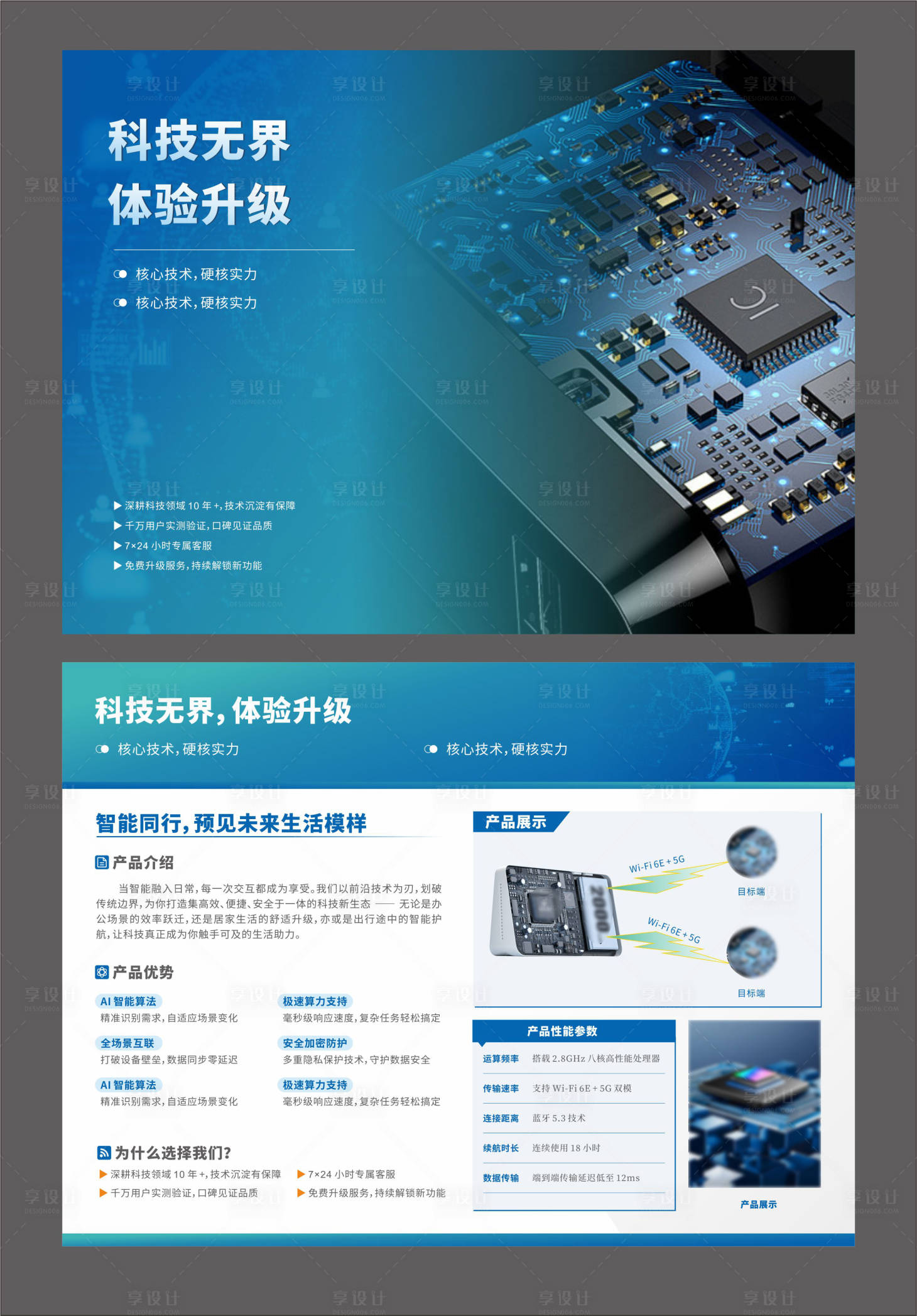 源文件下载【享设计】搜索编号：26610034588946700【蓝色科技会议DM单页】