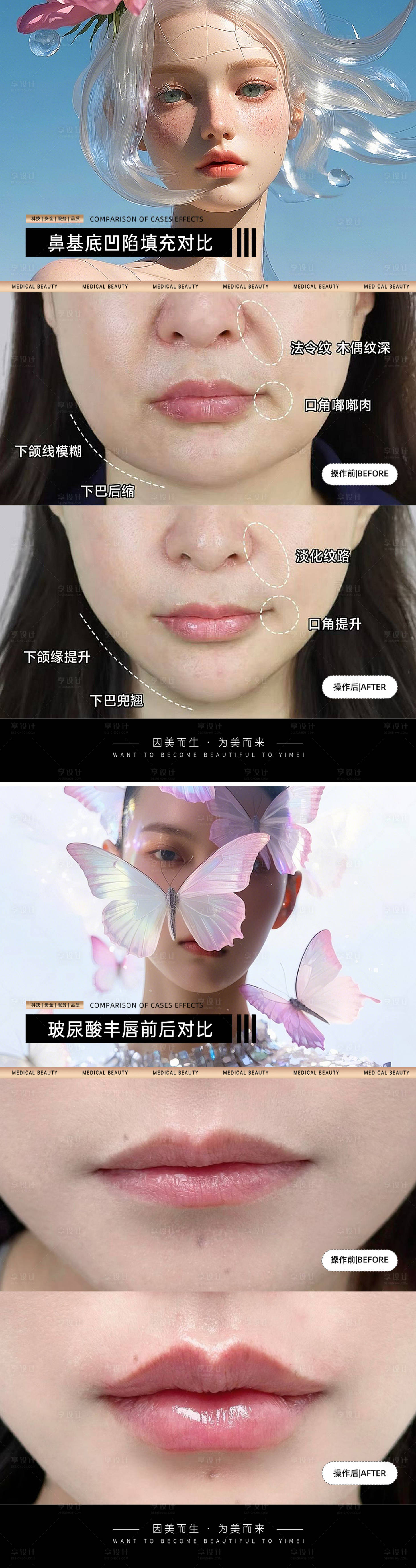 源文件下载【享设计】搜索编号：21000034668901951【医美案例对比模板】