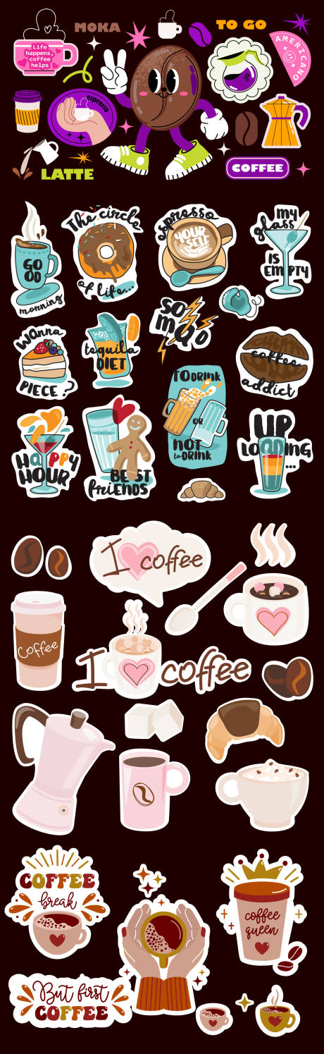 源文件下载【享设计】搜索编号：43620034621116706【咖啡店贴纸】
