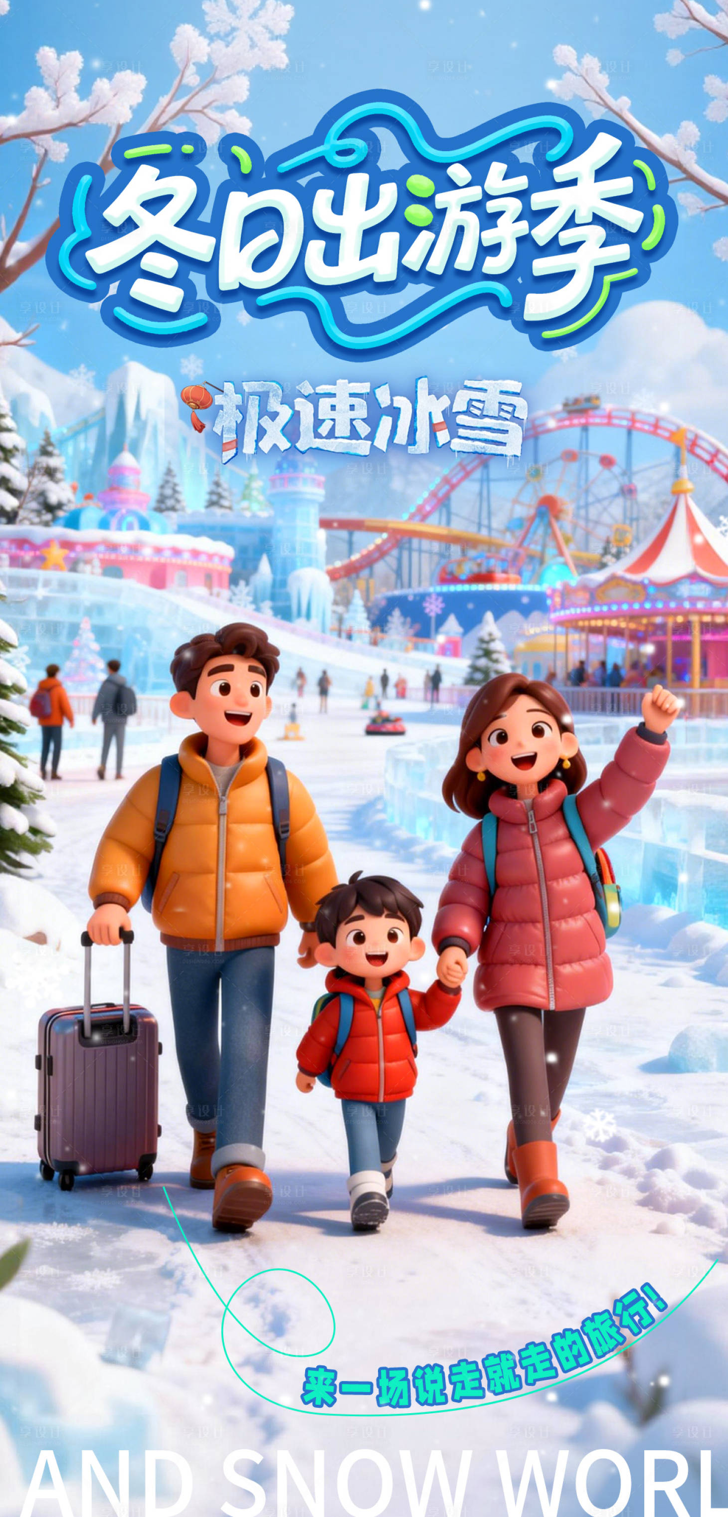 源文件下载【享设计】搜索编号：70580034698621272【冬季出游海报】