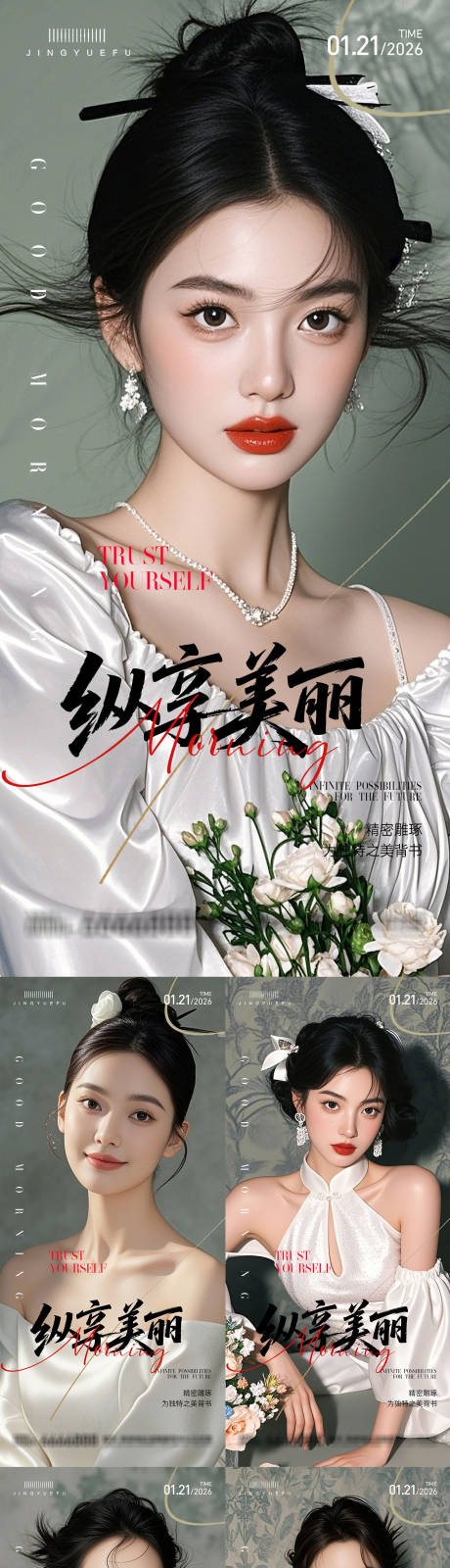 源文件下载【享设计】搜索编号：48130034691407133【医美早安系列海报】