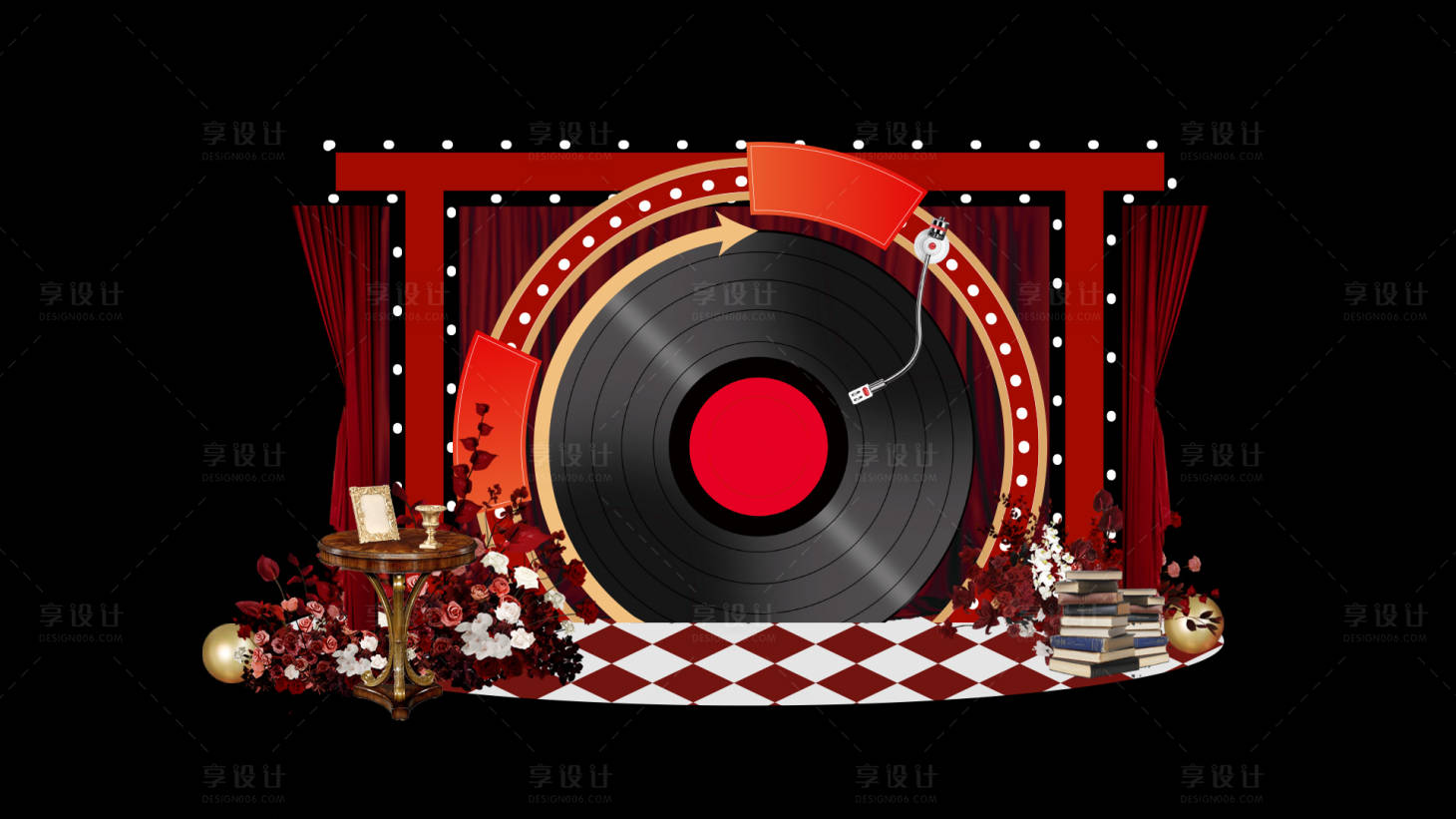 源文件下载【享设计】搜索编号：40370034353381495【复古港风老钱风舞会美陈打卡点】