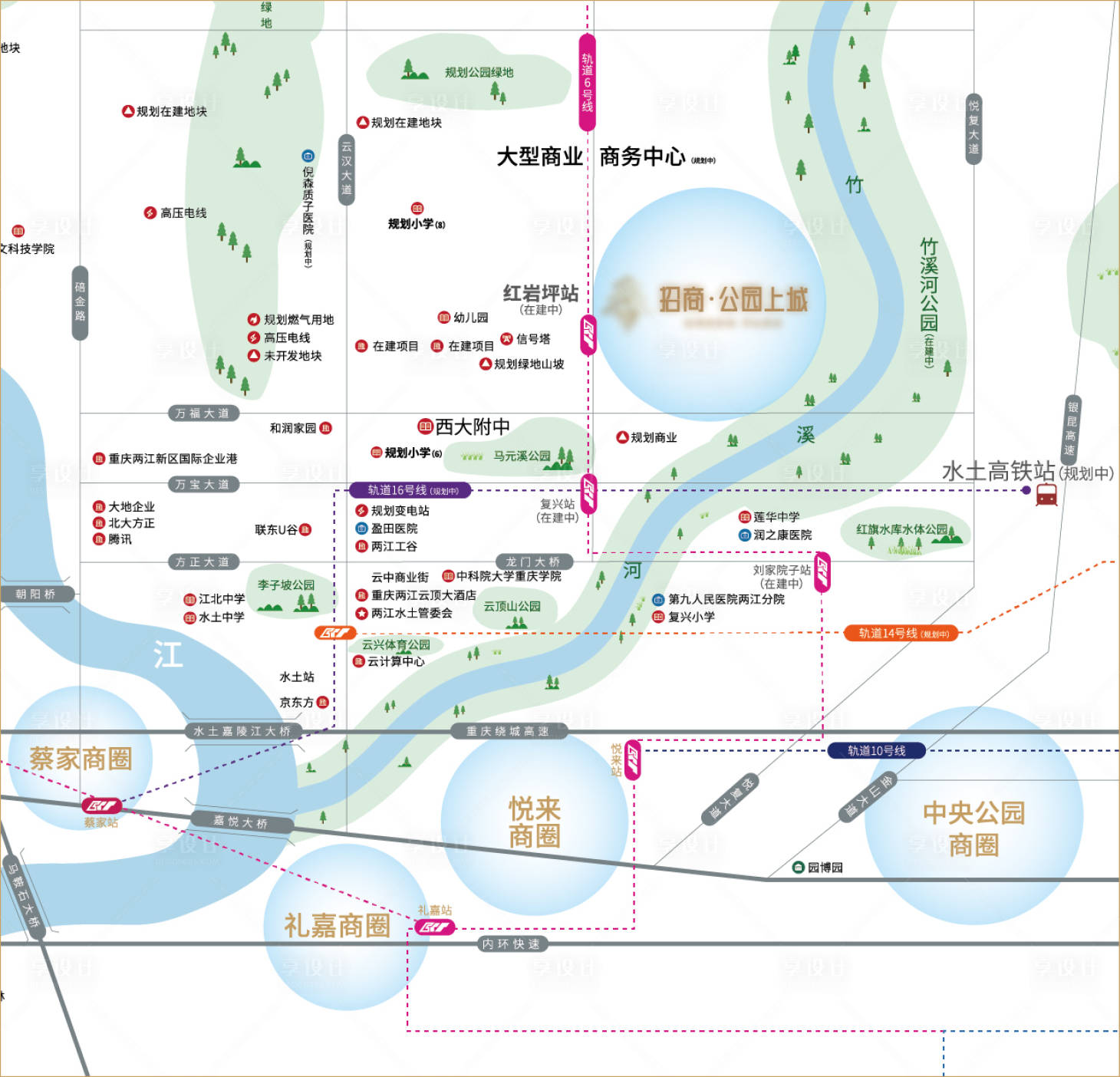 源文件下载【享设计】搜索编号：76610034394786187【地产区位图】