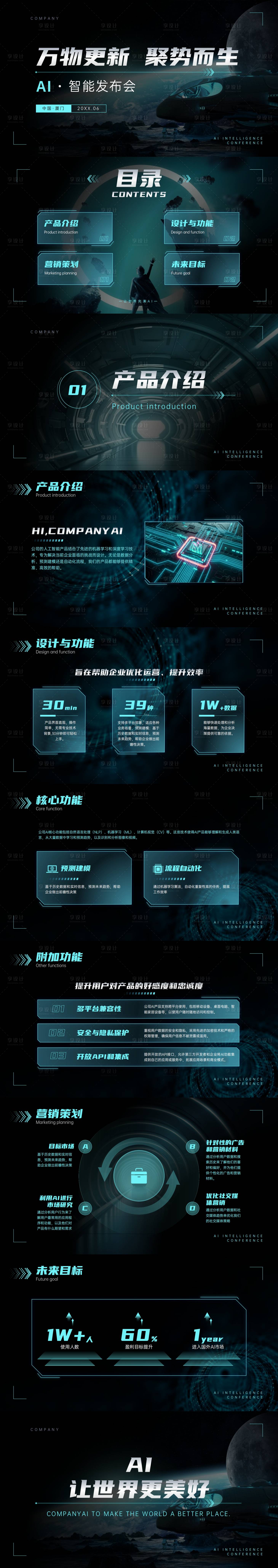 源文件下载【享设计】搜索编号：72280034324879754【AI智能发布会通用PPT模板】